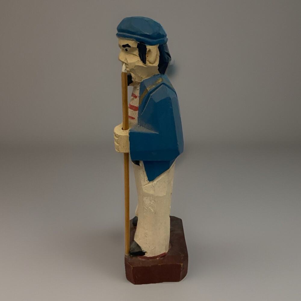 Vintage Hand Carved Painted Wooden Folk Art Sea Sailor and Peg-Leg Ship Captain - Picture 11 of 11